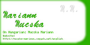 mariann mucska business card